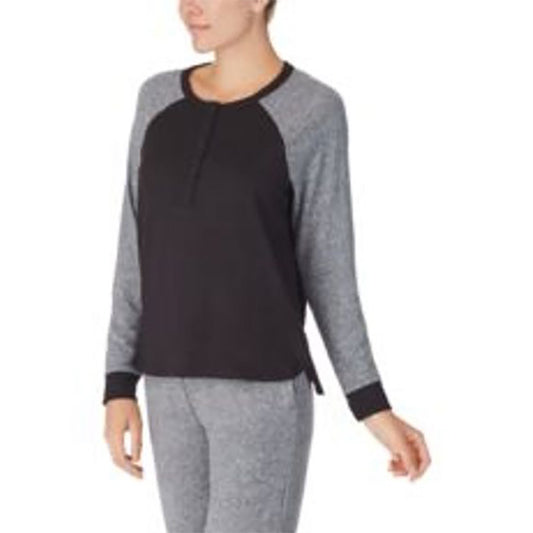 DKNY Henley Loungewear Only Top Black M