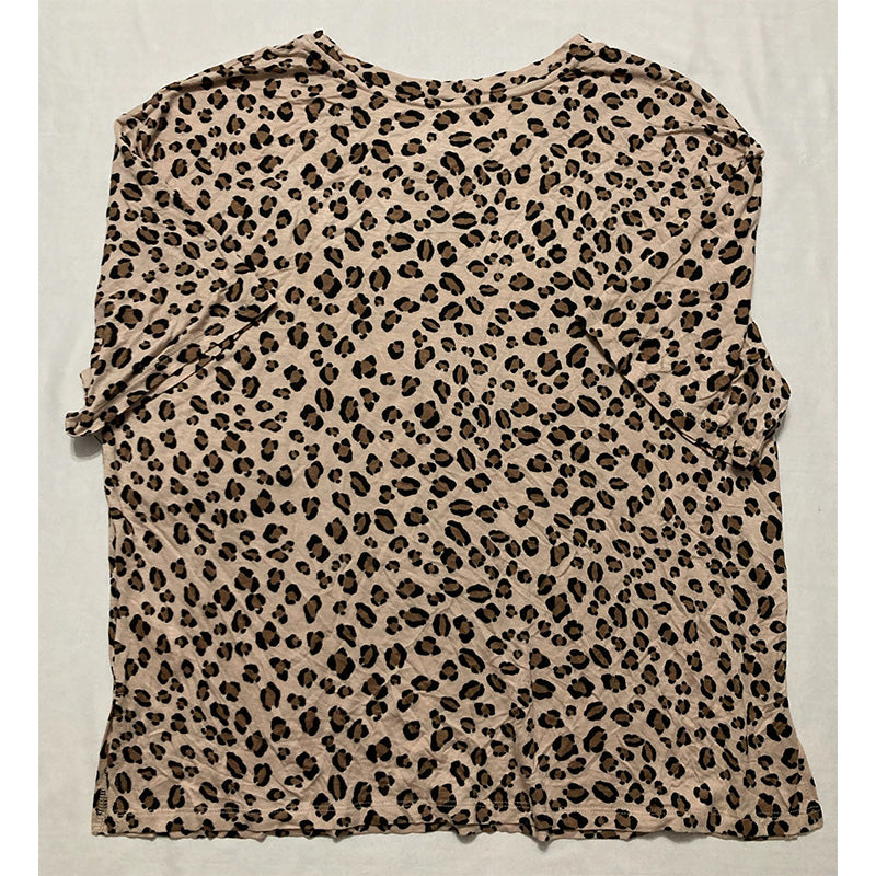 DKNY Printed Cropped Only Pajama Top Animal Print L