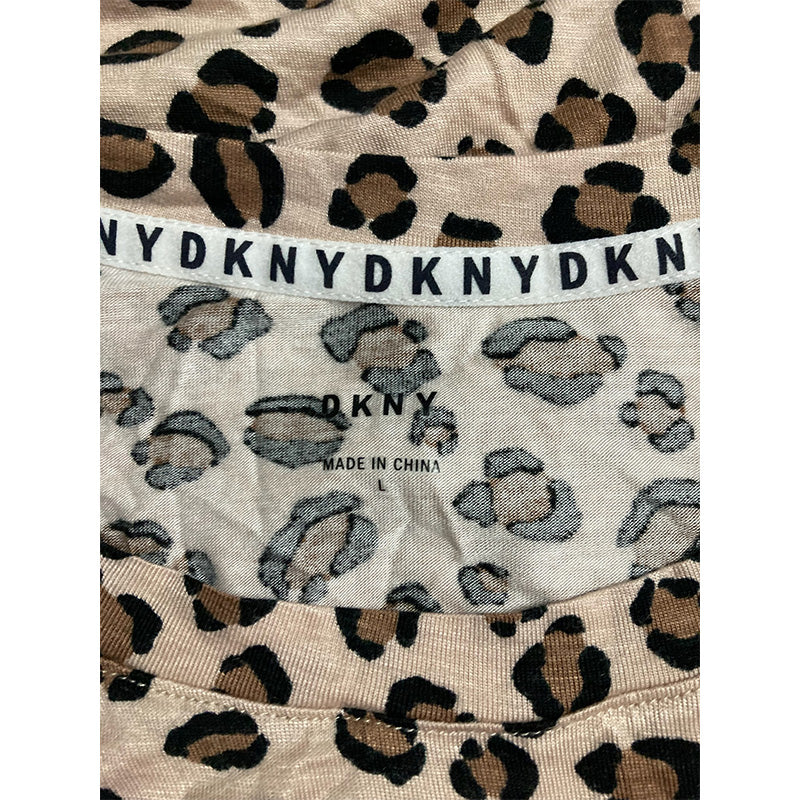 DKNY Printed Cropped Only Pajama Top Animal Print L