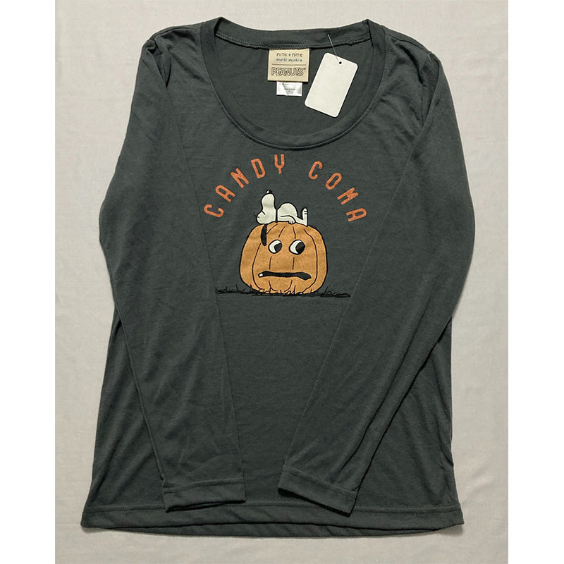 Nite Nite Only Pajama Top Long Sleeve Grey S
