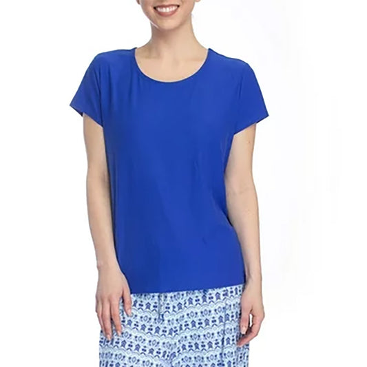 Muk Luks Short Sleeve Tee Only Pajama Top Blue L