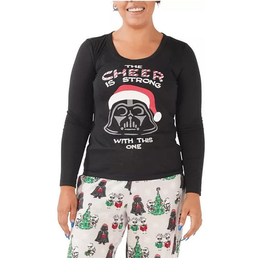 Munki Munki Matching Star Wars Holiday Only Pajama Top Black S