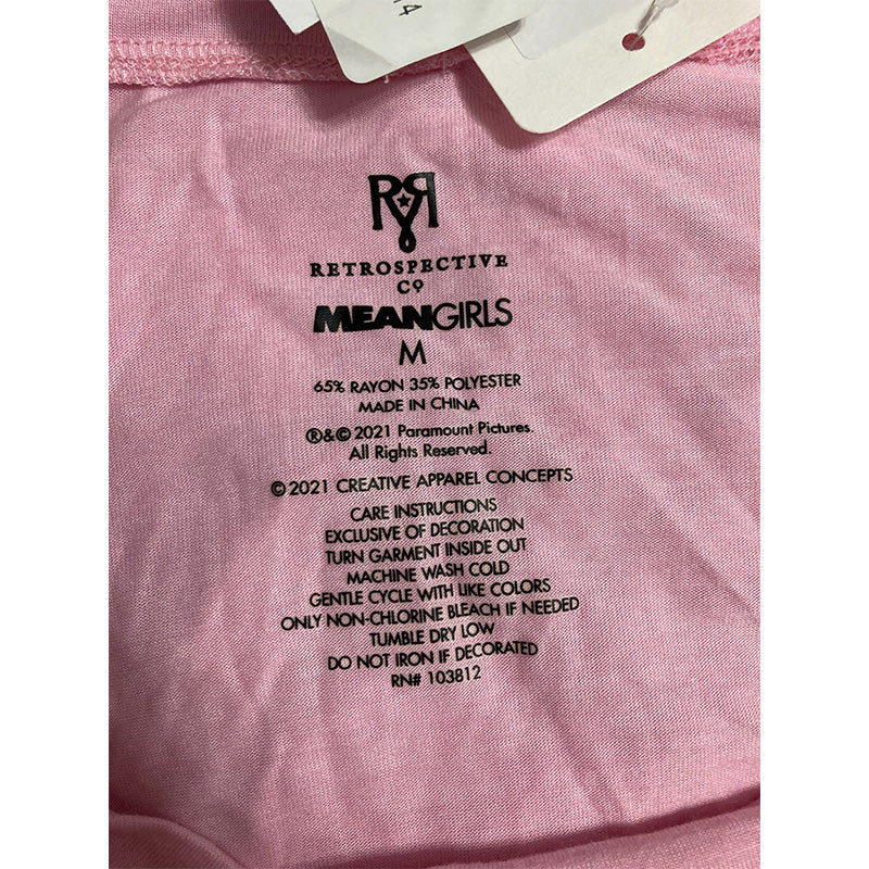 Meangirls Only Pajama Top Short Sleeve Pink M