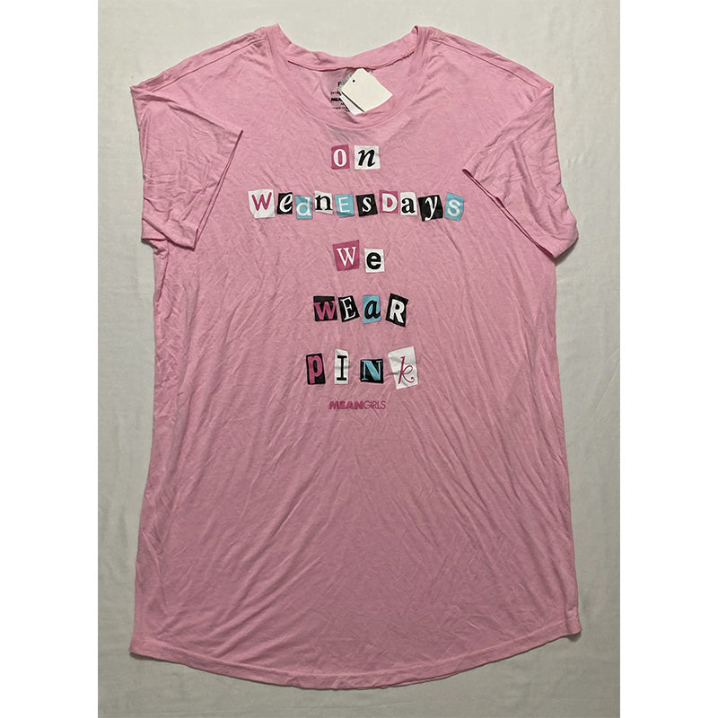 Meangirls Only Pajama Top Short Sleeve Pink M
