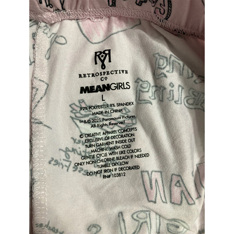 Meangirls Only Pajama Pants Long Sleeve Pink L