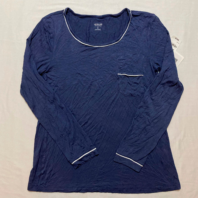 Alfani Only Pajama top round neck navy S