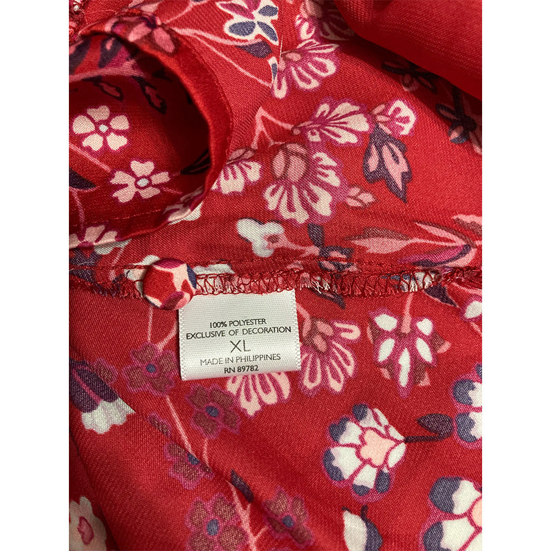 JOSIE Intimates Red Floral Only Pajama Top XL