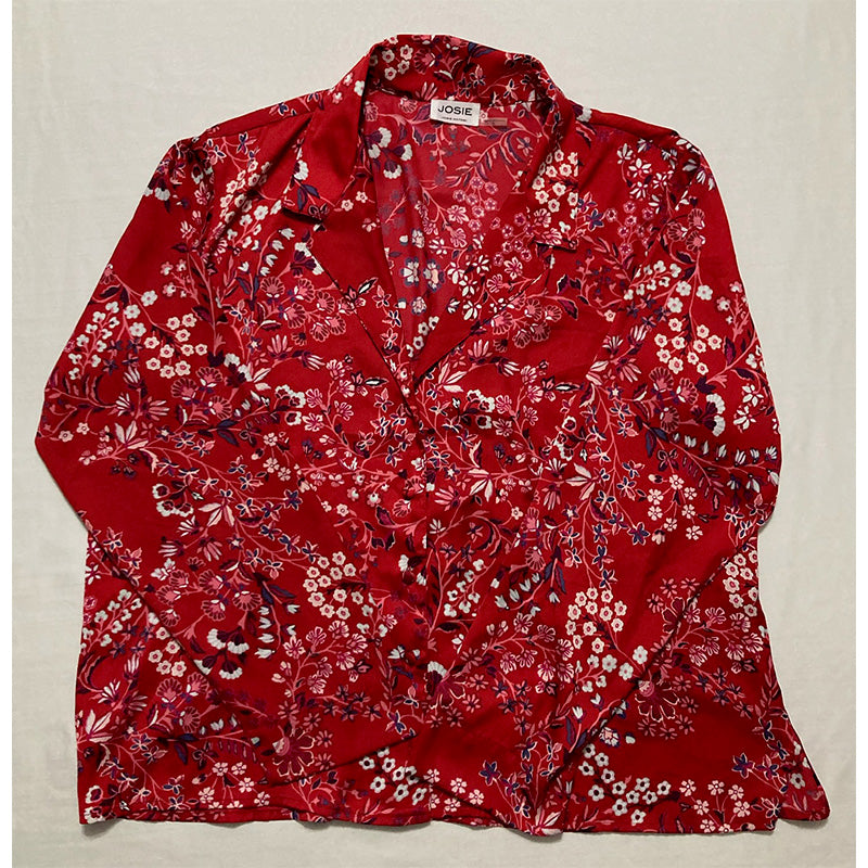 JOSIE Intimates Red Floral Only Pajama Top XL