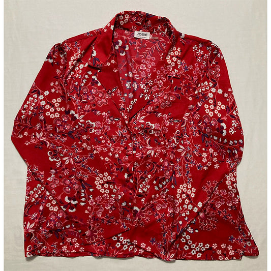 JOSIE Intimates Red Floral Only Pajama Top XL