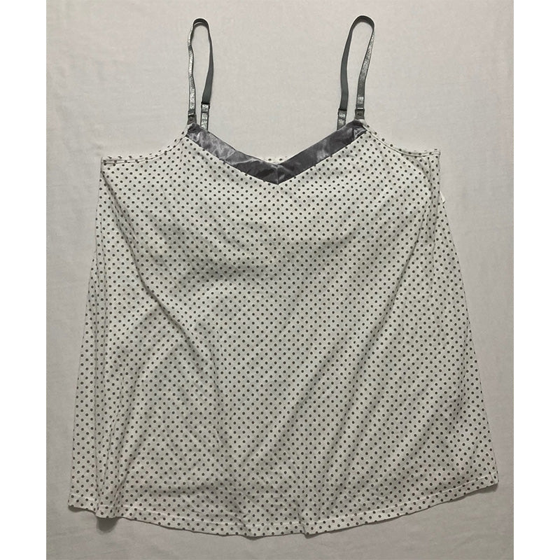 Motherhood maternity Only Pajama Top Sleeveless Polkadot White Gray L