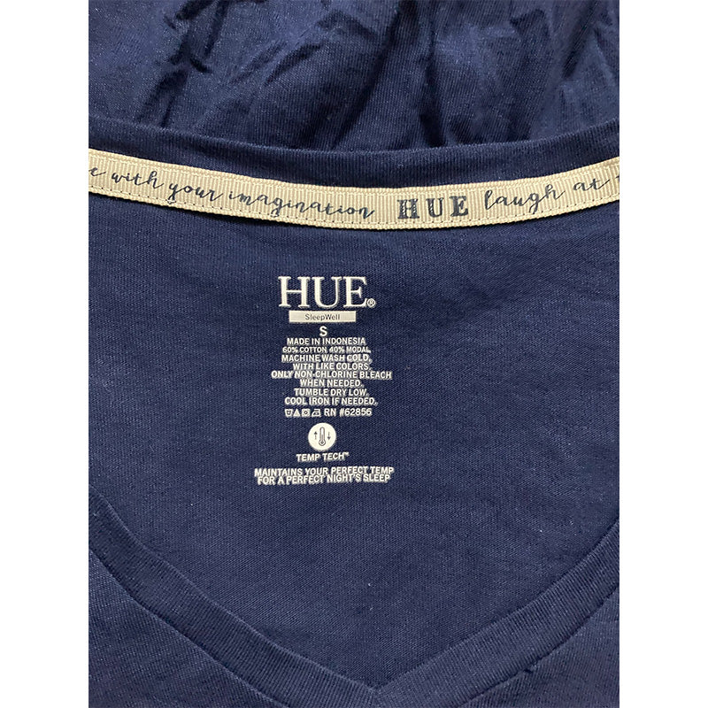 Hue Only Short Sleeve V-Neck Sleep Top Navy S