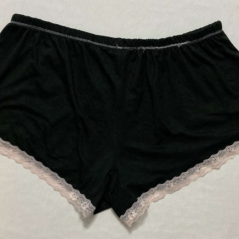 Unbranded Sleep Short With Lace Black L