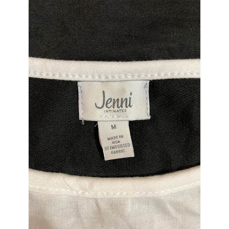 Jenni Chevron Stripe Loungewear Only Pajama Top Black and Grey M