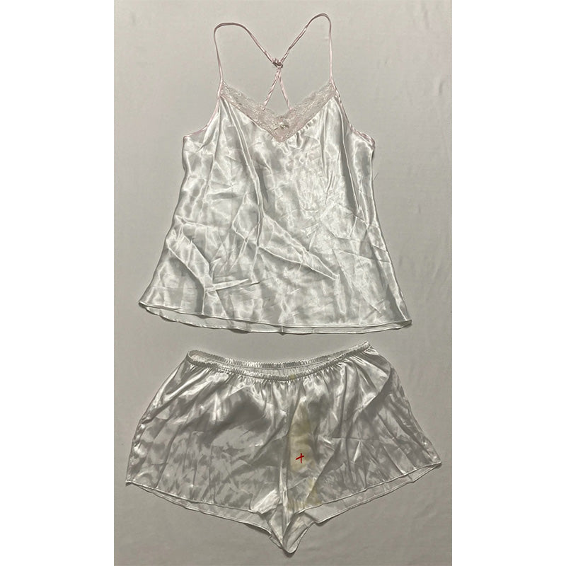 NWD Linea Donatella Bride Satin Wrap Robe Cami & Tap Shorts Set L