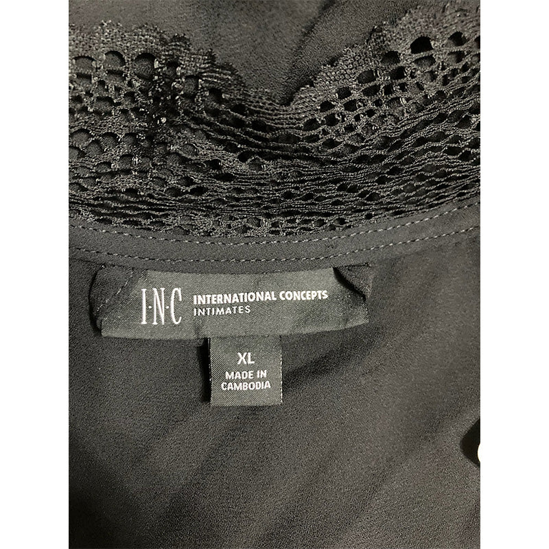 NWD INC Robe With Lace Black XL