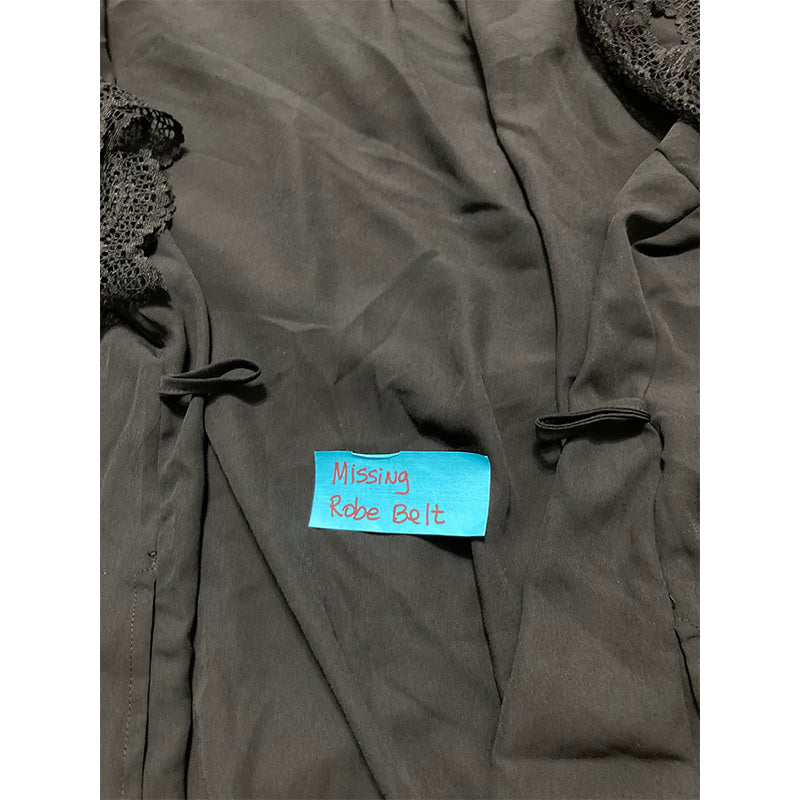 NWD INC Robe With Lace Black XL