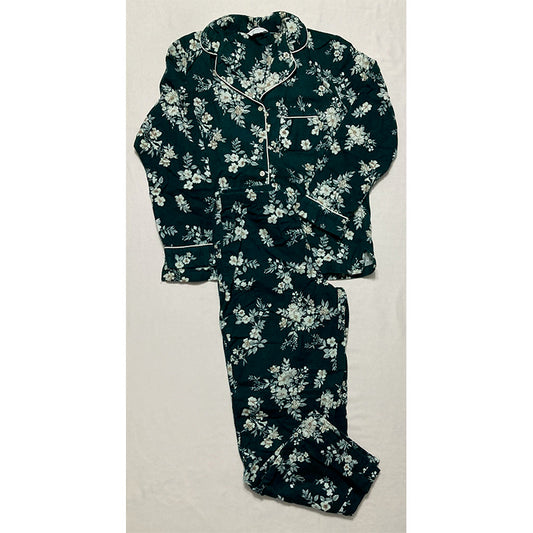 NWD Charter Club Printed Cotton Flannel Pajama Set Green S