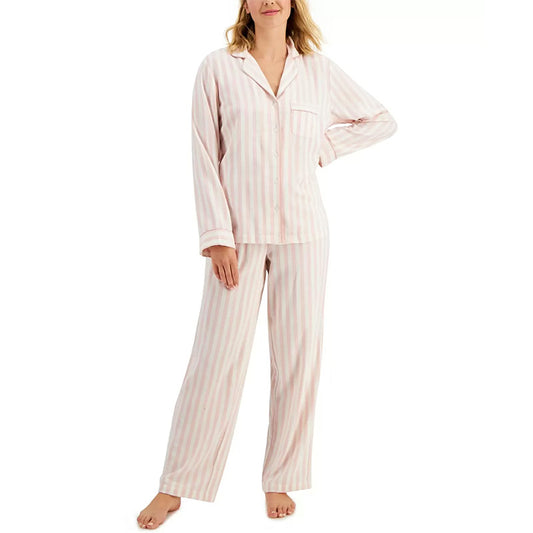 NWD Charter Club Printed Cotton Flannel Pajama Set Pink L