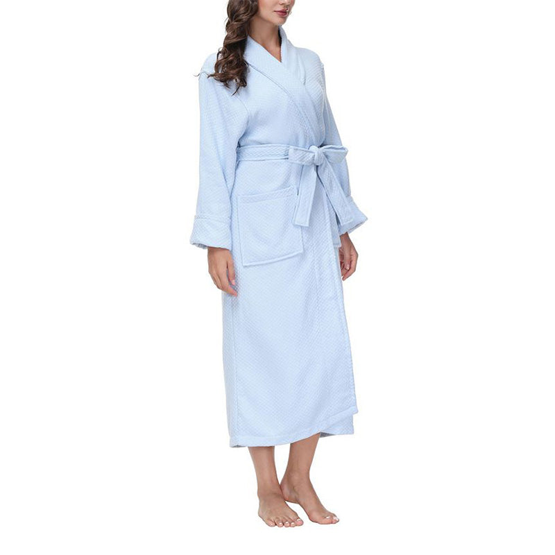 NWD INK+IVY Women's Diamond Waffle Look Robe Aqua L/XL