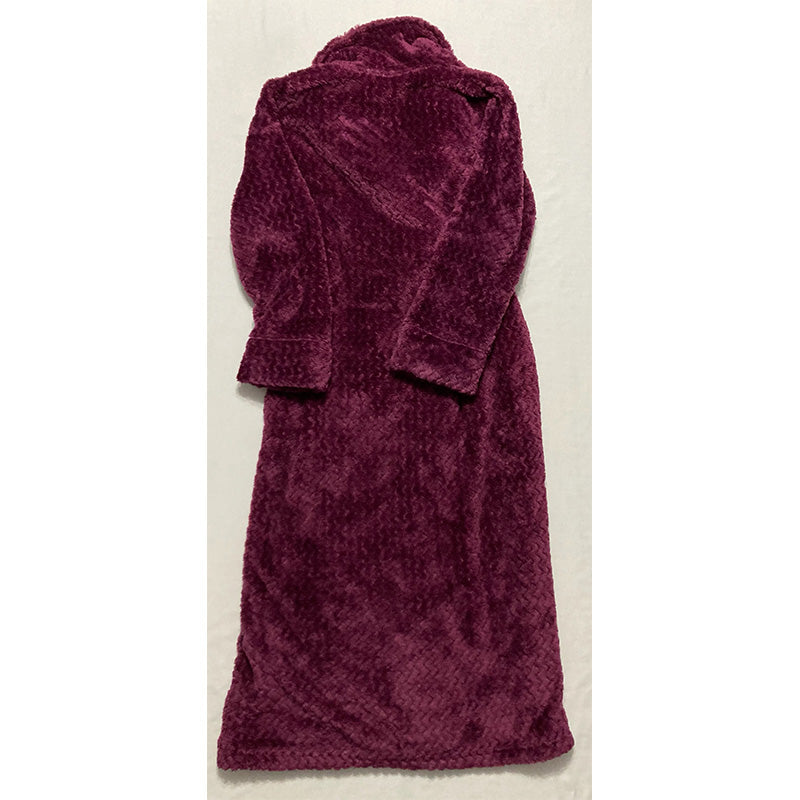 NWD Charter Club Zigzag Long Cozy Plush Wrap Robe Burgundy XS