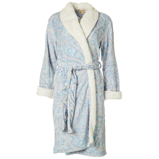 NWD Ink + Ivy Paisley Plush Long Sleeve Wrap Robe Multicolor S/M