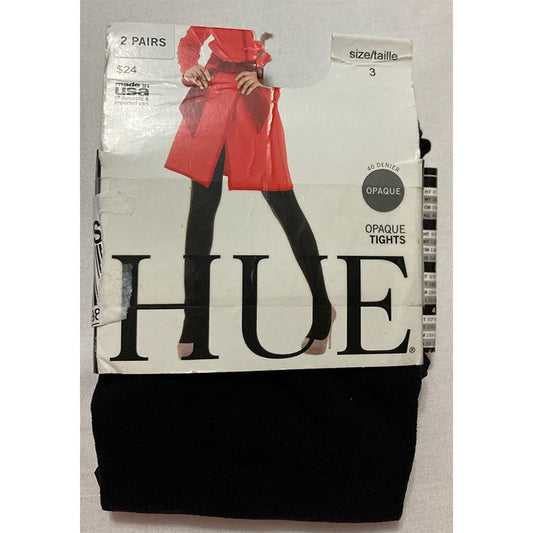 HUE Women's Lurex Rib 1 Pack Tights Black 3