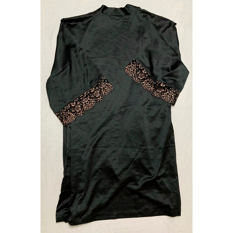 NWD I.N.C. Shine Lace Wrap Robe Black L