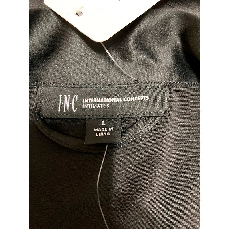 NWD I.N.C. Shine Lace Wrap Robe Black L