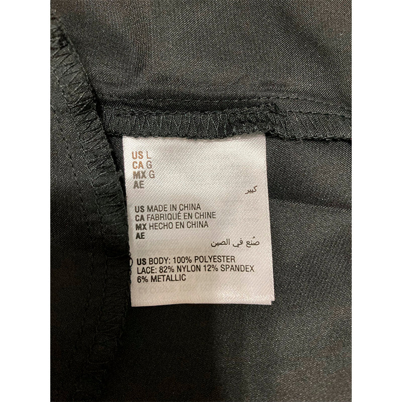 NWD I.N.C. Shine Lace Wrap Robe Black L