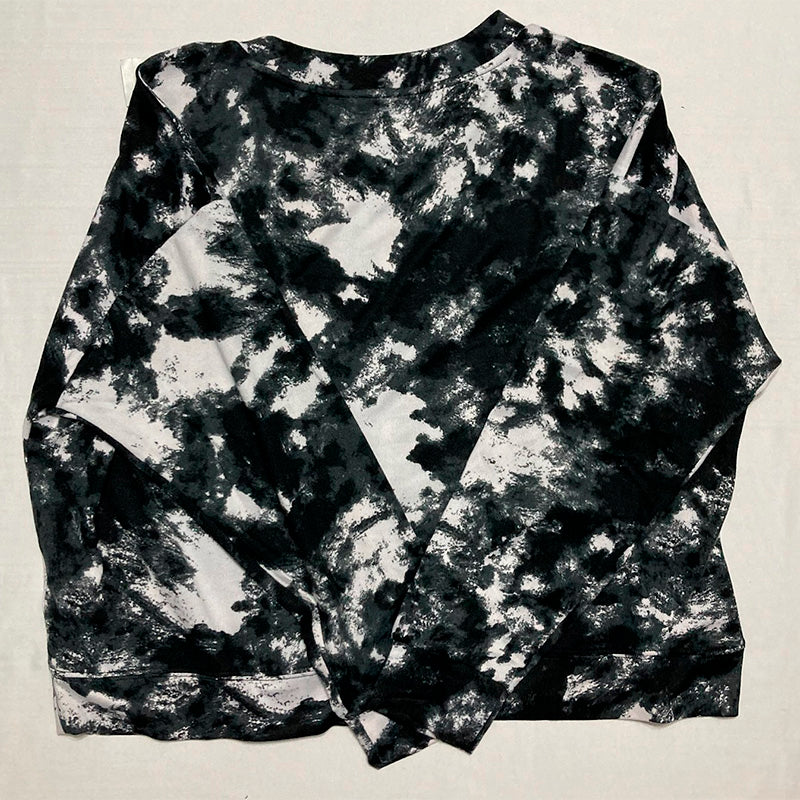 Jenni Long Sleeve Mix Only Pajama Top Black and White L