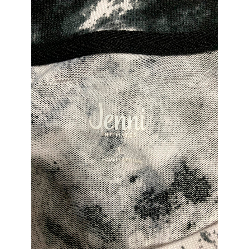 Jenni Long Sleeve Mix Only Pajama Top Black and White L