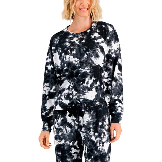 Jenni Long Sleeve Mix Only Pajama Top Black and White L