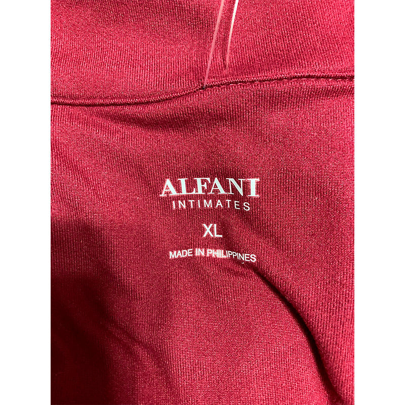 Alfani Printed Ultra-Soft Only Pajama Top Beet Red XL
