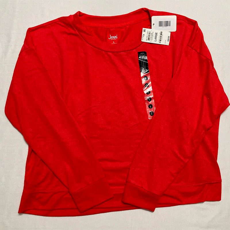 Jenni Long Sleeve Mix It Packaged Only Pajama Top Red L