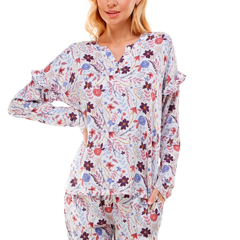 Roudelain Whisperluxe Printed Only Pajama Top Multicolor M