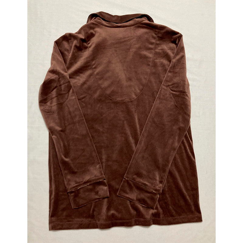 INC Satin Notch Collar Packaged Only Pajama Top French Coffee M