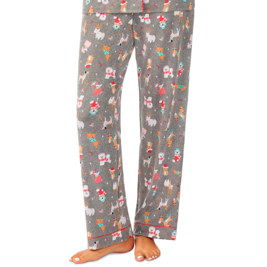 Cuddl Duds Ultra-Soft Festive Pajama Pants Christmas Dogs M
