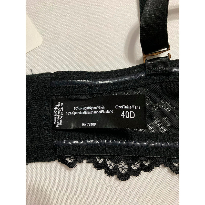 NWD Unbranded Bra Black With Lace 40D