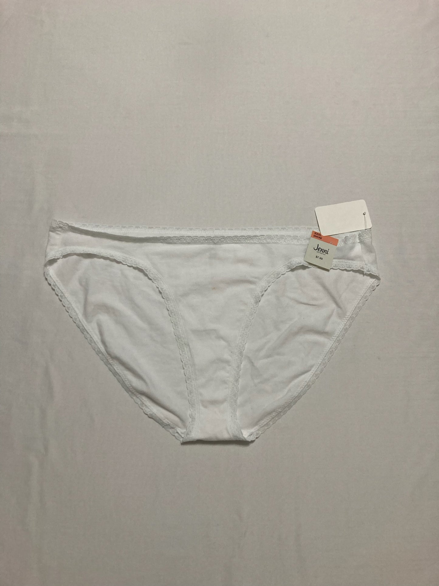 NWD Jenni Lace Trim Bikini Underwear White 3XL