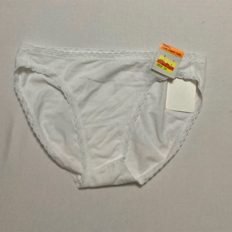 NWD Jenni Lace Trim Bikini Underwear White S