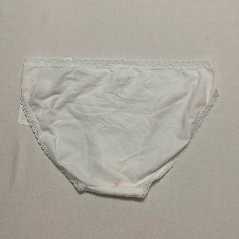NWD Jenni Lace Trim Bikini Underwear White S