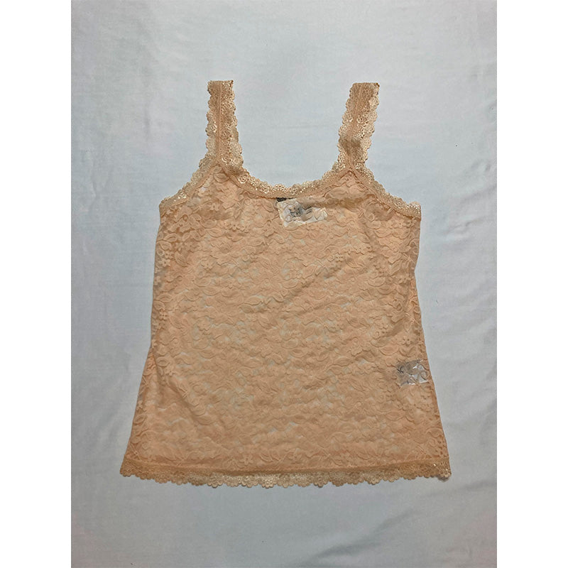 INC Sexy Lace Lingerie Tank Top Nude M