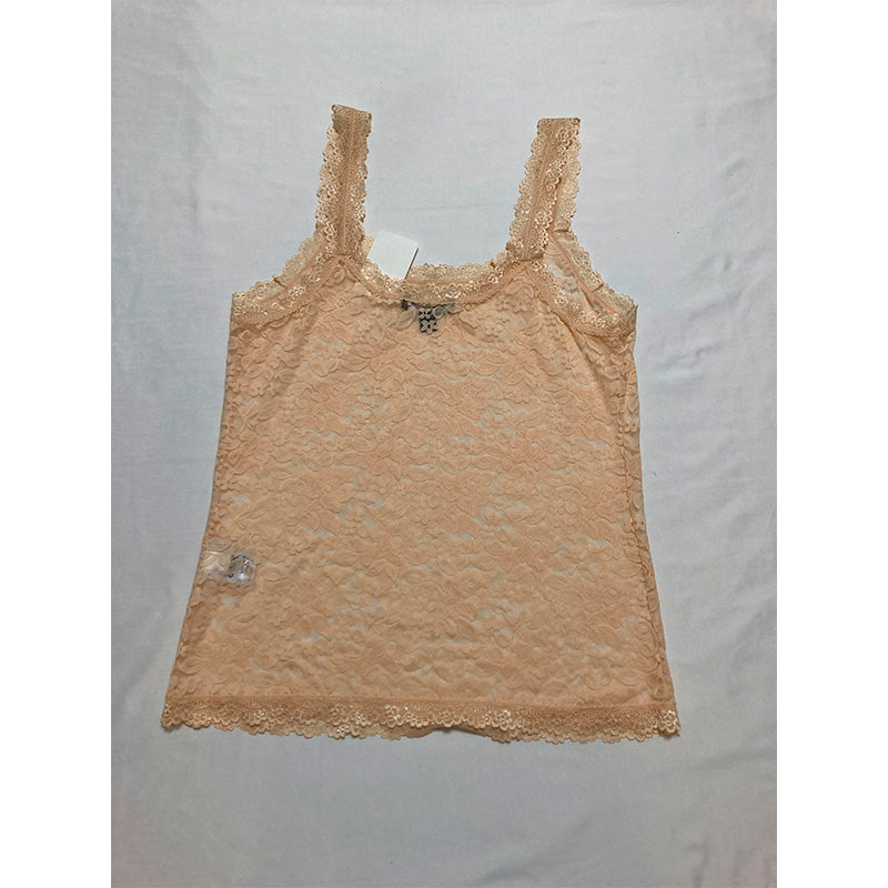 INC Sexy Lace Lingerie Tank Top Nude M