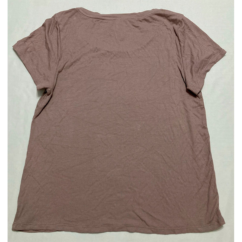 Steve Madden Ribbed Only Short-Sleeve Baby Sleep Tee Bark L