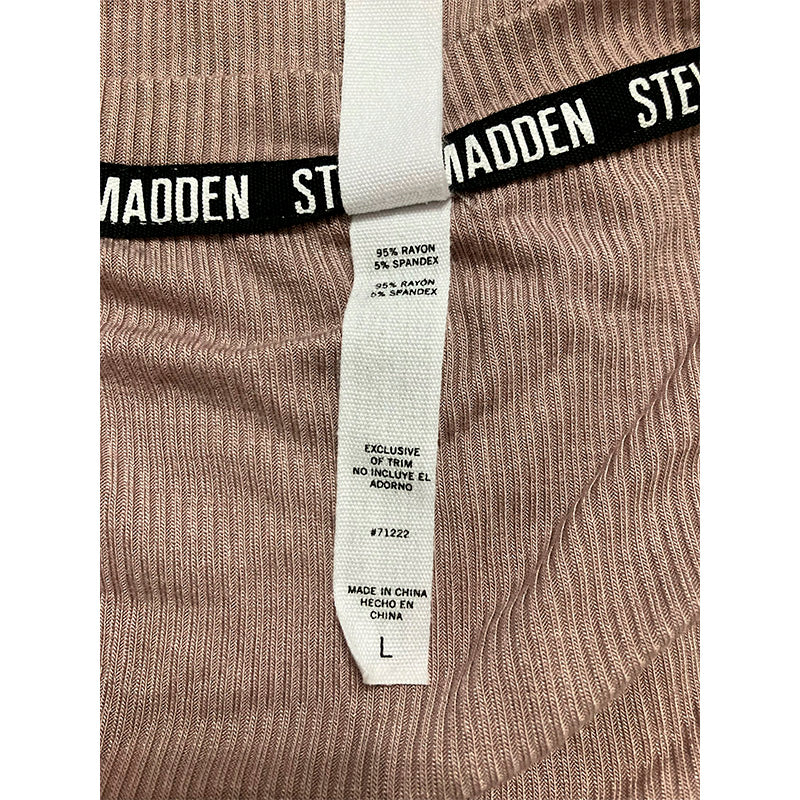 Steve Madden Ribbed Only Short-Sleeve Baby Sleep Tee Bark L