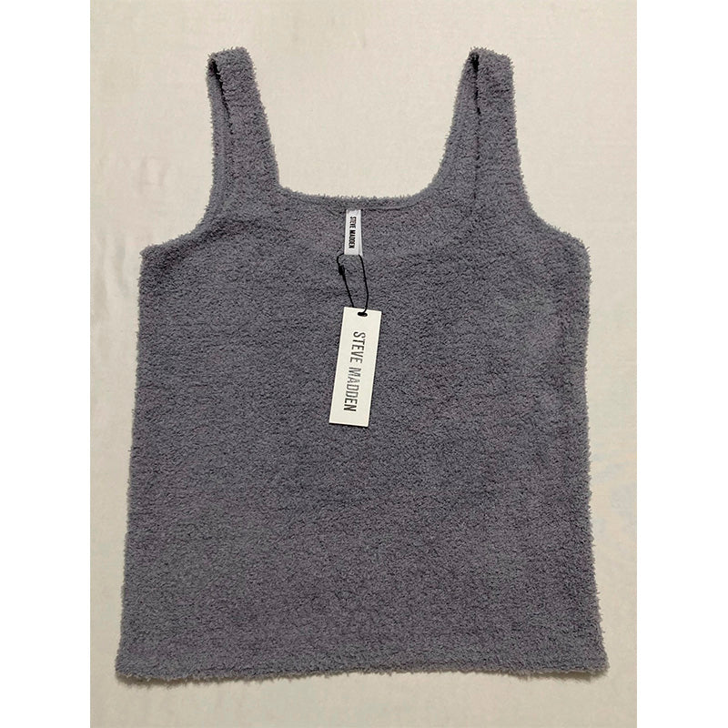 Steve Madden Scoop-Neck Chenille Only Sleep Tank Top Lilac Grey L