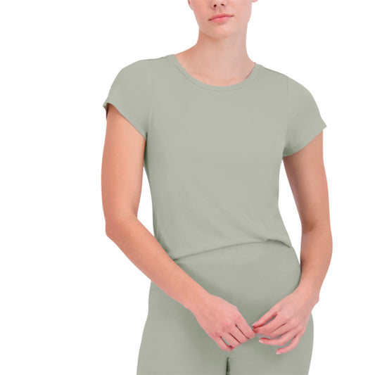 Steve Madden Ribbed Only Short-Sleeve Baby Sleep Tee Gray L