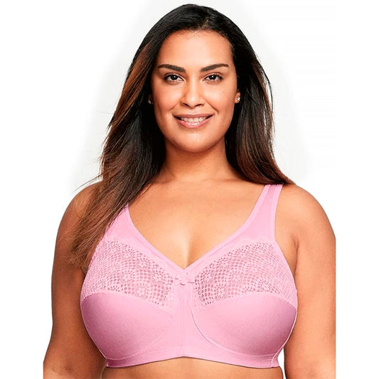 Glamorise Plus Size MagicLift Moisture Control Bra Wirefree Pink 50F