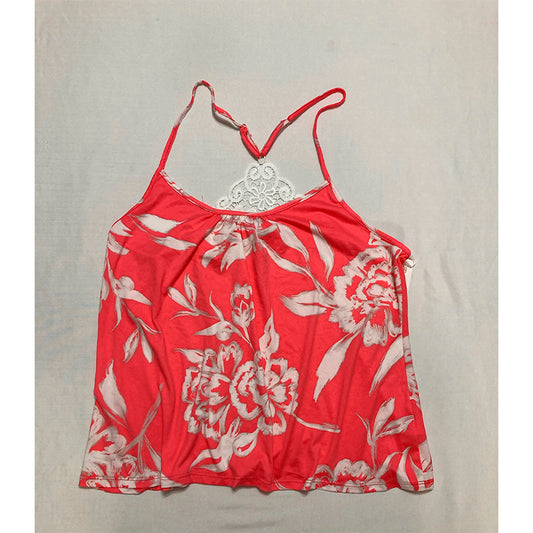 Linea Donatella Only Pajama Top Coral Floral M