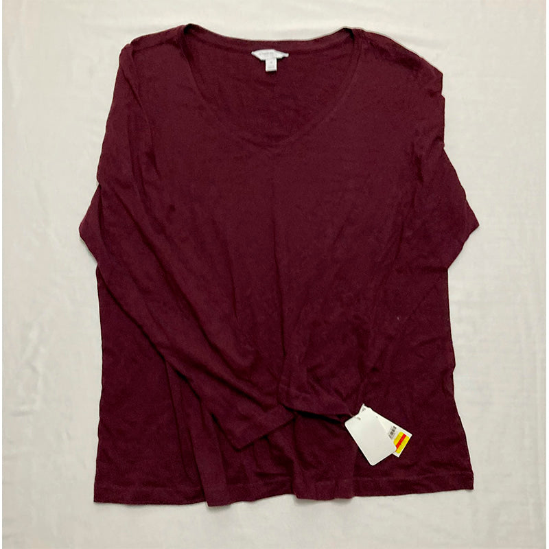 Charter Club Plus Size Only Long-Sleeve Top Burgundy 2X